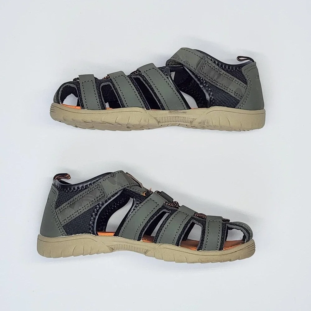 Eddie Bauer Edmund Sandals Kids Size 12 Green Closed Toe Fisherman Water Hiking